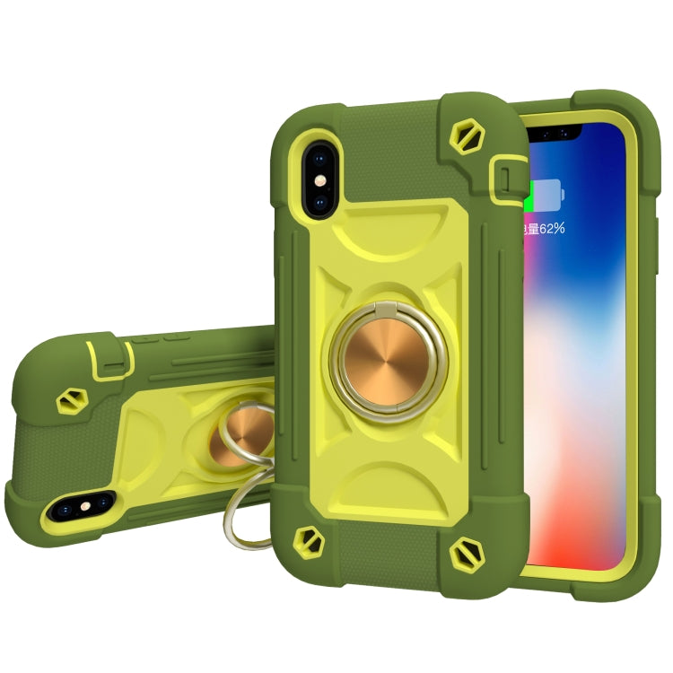 Shockproof Silicone + PC Protective Case with Dual-Ring Holder, For iPhone 6/6s/7/8/SE 2022 / SE 2020, For iPhone 6 Plus/6s Plus/7 Plus/8 Plus, For iPhone X / XS, For iPhone XR