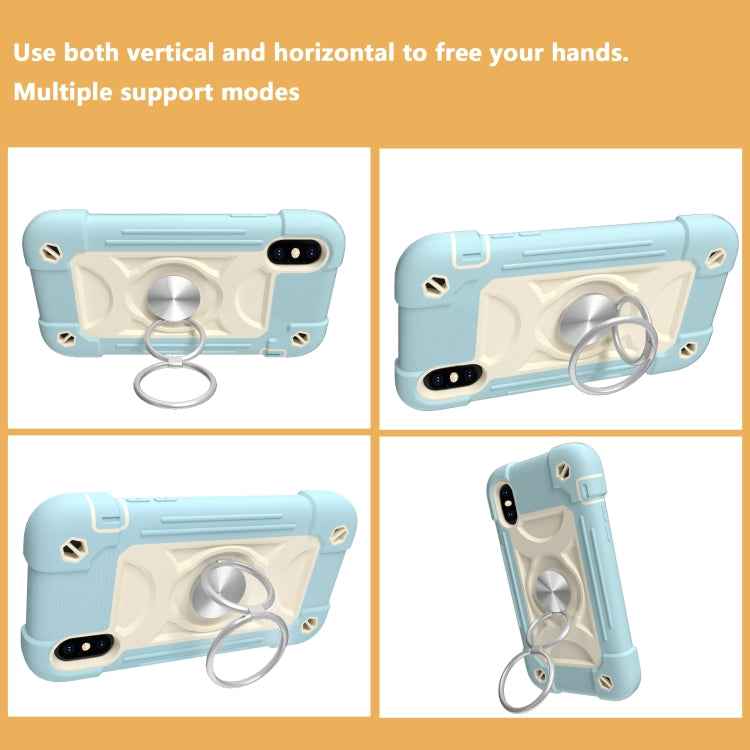 Shockproof Silicone + PC Protective Case with Dual-Ring Holder, For iPhone XS Max, For iPhone 11, For iPhone 11 Pro Max, For iPhone 12 mini