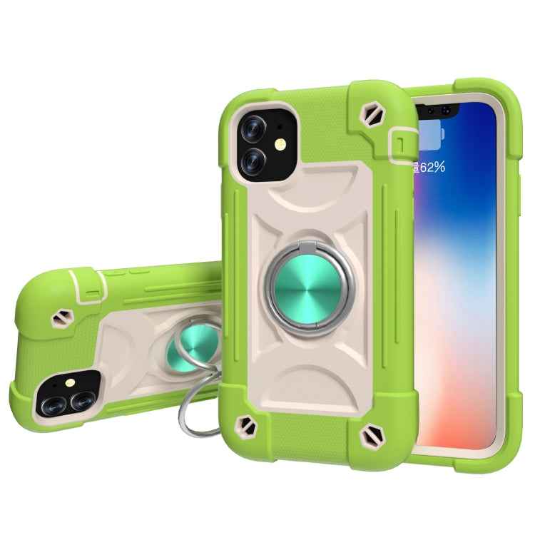 Shockproof Silicone + PC Protective Case with Dual-Ring Holder, For iPhone XS Max, For iPhone 11, For iPhone 11 Pro Max, For iPhone 12 mini