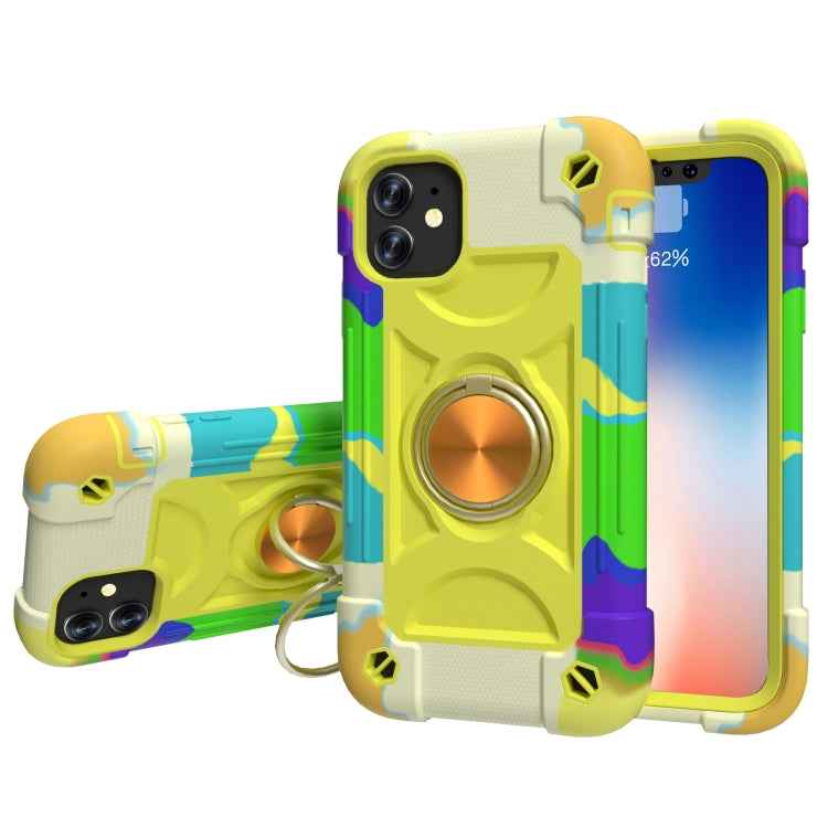Shockproof Silicone + PC Protective Case with Dual-Ring Holder, For iPhone XS Max, For iPhone 11, For iPhone 11 Pro Max, For iPhone 12 mini