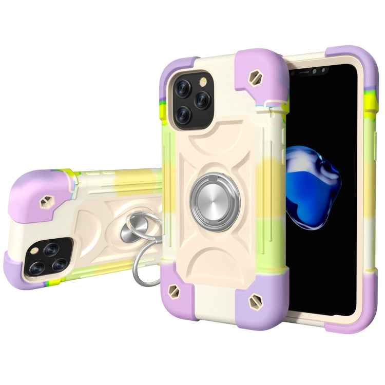 Shockproof Silicone + PC Protective Case with Dual-Ring Holder, For iPhone XS Max, For iPhone 11, For iPhone 11 Pro Max, For iPhone 12 mini