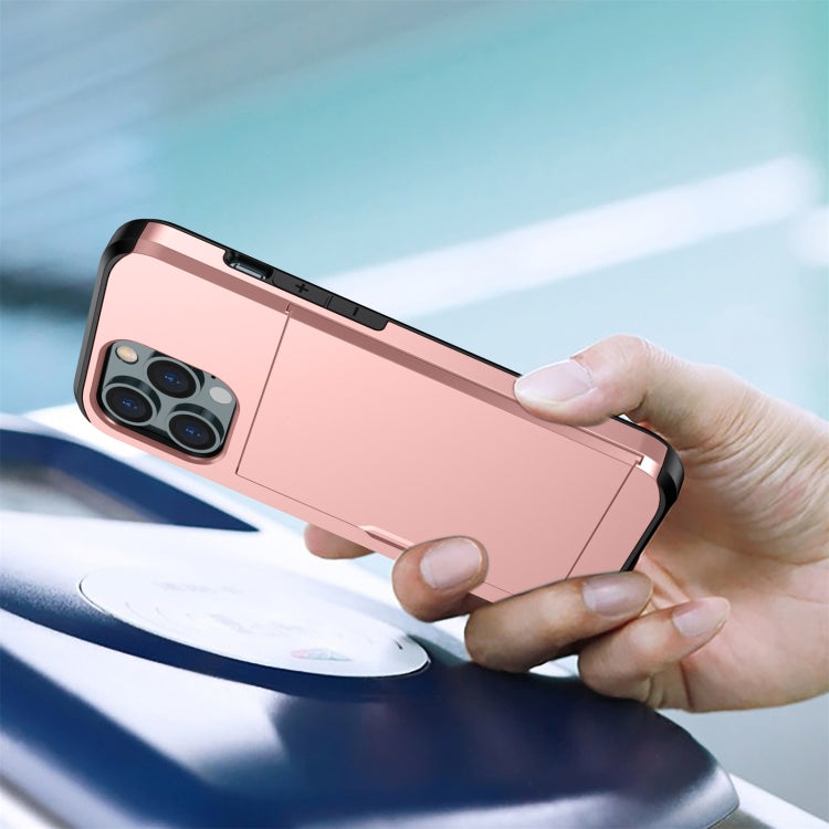 Shockproof Armor Protective Case with Slide Card Slot, For iPhone 13 mini, For iPhone 13, For iPhone 13 Pro, For iPhone 13 Pro Max