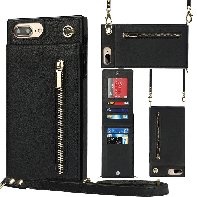 Cross-body Zipper Square TPU+PU Back Cover Case with Holder & Card Slots & Wallet & Strap, For iPhone 8 Plus / 7 Plus, For iPhone 11, For iPhone 11 Pro, For iPhone 11 Pro Max, For iPhone 12 mini, For iPhone 12 / 12 Pro, For iPhone 12 Pro Max           ...