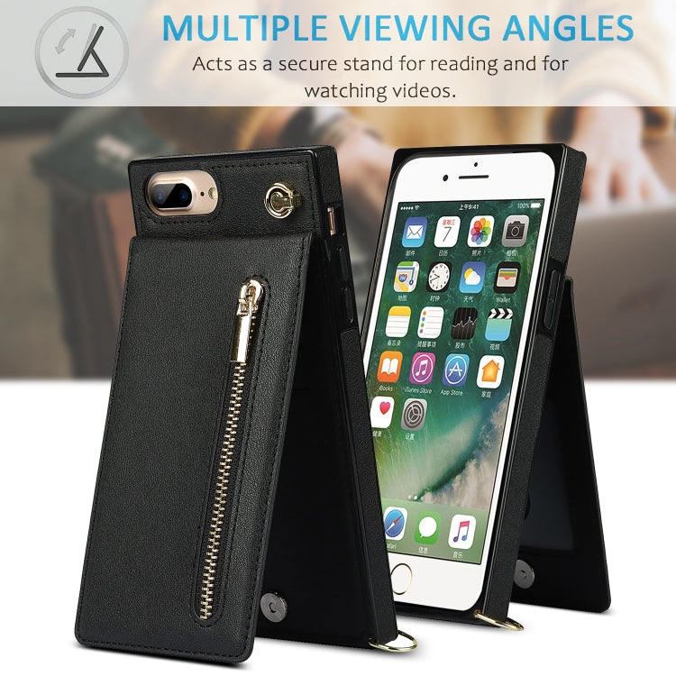 Cross-body Zipper Square TPU+PU Back Cover Case with Holder & Card Slots & Wallet & Strap, For iPhone 8 Plus / 7 Plus, For iPhone 11, For iPhone 11 Pro, For iPhone 11 Pro Max, For iPhone 12 mini, For iPhone 12 / 12 Pro, For iPhone 12 Pro Max           ...