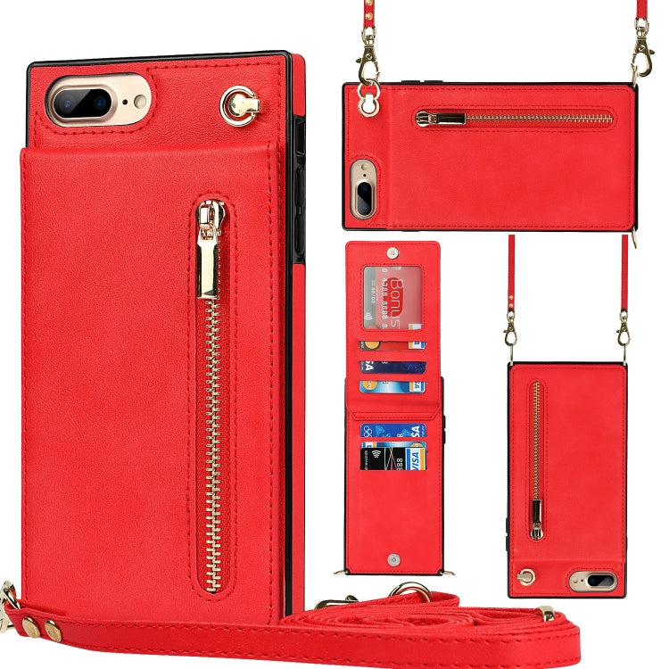 Cross-body Zipper Square TPU+PU Back Cover Case with Holder & Card Slots & Wallet & Strap, For iPhone 8 Plus / 7 Plus, For iPhone 11, For iPhone 11 Pro, For iPhone 11 Pro Max, For iPhone 12 mini, For iPhone 12 / 12 Pro, For iPhone 12 Pro Max           ...