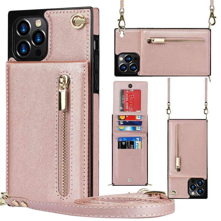 Cross-body Zipper Square TPU+PU Back Cover Case with Holder & Card Slots & Wallet & Strap, For iPhone 8 Plus / 7 Plus, For iPhone 11, For iPhone 11 Pro, For iPhone 11 Pro Max, For iPhone 12 mini, For iPhone 12 / 12 Pro, For iPhone 12 Pro Max           ...