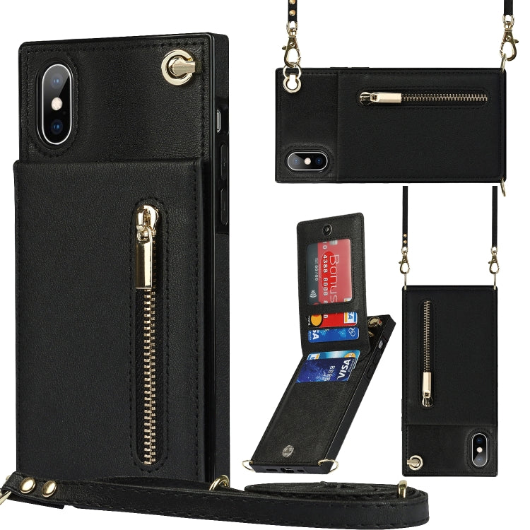 Cross-body Zipper Square TPU+PU Back Cover Case with Holder & Card Slots & Wallet & Strap, For iPhone 8 Plus / 7 Plus, For iPhone 11, For iPhone 11 Pro, For iPhone 11 Pro Max, For iPhone 12 mini, For iPhone 12 / 12 Pro, For iPhone 12 Pro Max           ...