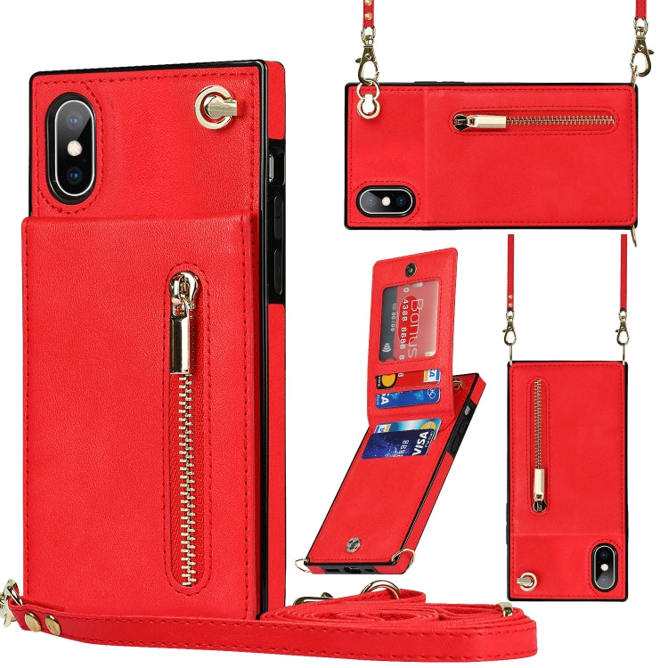 Cross-body Zipper Square TPU+PU Back Cover Case with Holder & Card Slots & Wallet & Strap, For iPhone 8 Plus / 7 Plus, For iPhone 11, For iPhone 11 Pro, For iPhone 11 Pro Max, For iPhone 12 mini, For iPhone 12 / 12 Pro, For iPhone 12 Pro Max           ...