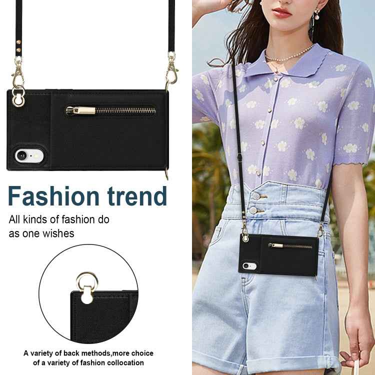 Cross-body Zipper Square TPU+PU Back Cover Case with Holder & Card Slots & Wallet & Strap, For iPhone XR, For iPhone XS Max
