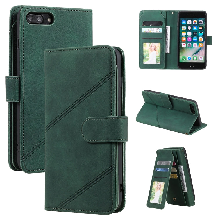 Skin Feel Business Horizontal Flip PU Leather Case with Holder & Multi-Card Slots & Wallet & Lanyard & Photo Frame, For iPhone 8 Plus / 7 Plus, For iPhone SE 2022 / SE 2020 / 8 / 7