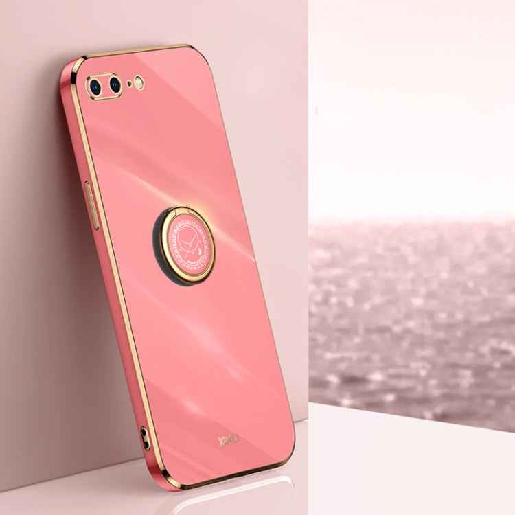 XINLI Straight Edge 6D Electroplate TPU Phone Case with Ring Holder, For iPhone 6 / 6s, For iPhone 6 Plus / 6s Plus, For iPhone 8 Plus / 7 Plus, For iPhone SE 2022 / SE 2020 / 8 / 7, For iPhone 11, For iPhone 11 Pro