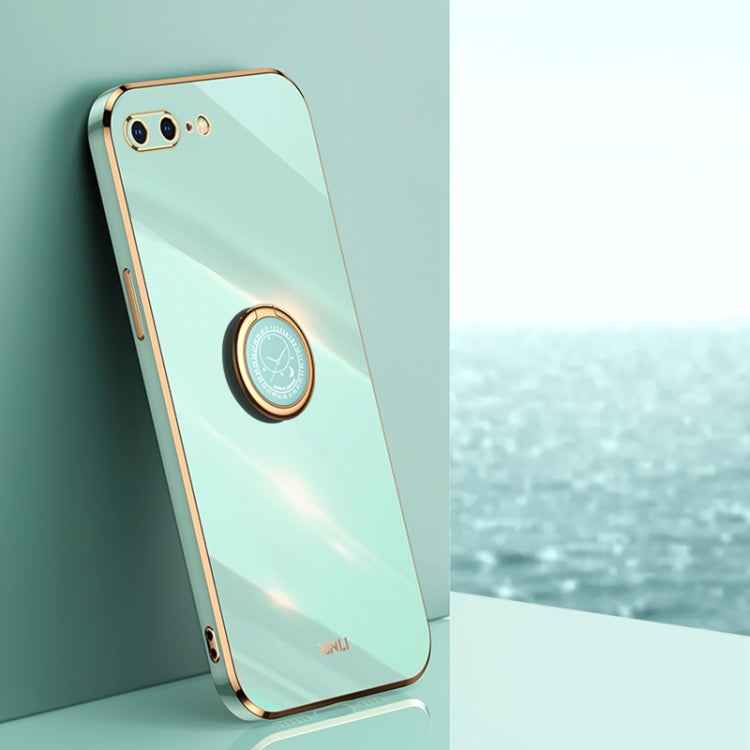 XINLI Straight Edge 6D Electroplate TPU Phone Case with Ring Holder, For iPhone 6 / 6s, For iPhone 6 Plus / 6s Plus, For iPhone 8 Plus / 7 Plus, For iPhone SE 2022 / SE 2020 / 8 / 7, For iPhone 11, For iPhone 11 Pro