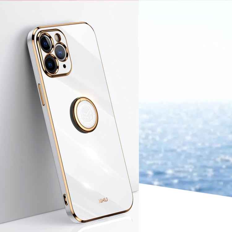 XINLI Straight Edge 6D Electroplate TPU Phone Case with Ring Holder, For iPhone 6 / 6s, For iPhone 6 Plus / 6s Plus, For iPhone 8 Plus / 7 Plus, For iPhone SE 2022 / SE 2020 / 8 / 7, For iPhone 11, For iPhone 11 Pro