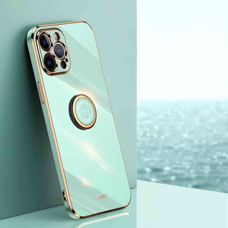 XINLI Straight Edge 6D Electroplate TPU Phone Case with Ring Holder, For iPhone 11 Pro Max, For iPhone 12, For iPhone 12 mini, For iPhone 12 Pro, For iPhone 12 Pro Max, For iPhone X
