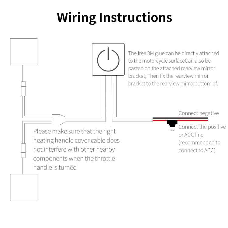 WUPP CS-974B1 Motorcycle Modified Hook and Loop Fastener Intelligent Electric Heating Hand Cover Heated Grip with Three Gear Temperature Control