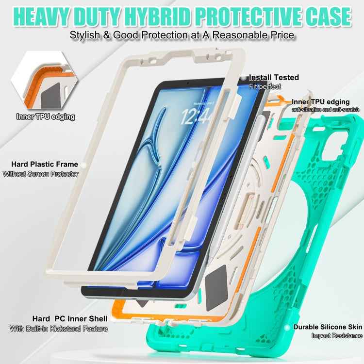 Silicone + PC Protective Case with Holder & Shoulder Strap, For iPad Air 11 2024 / Air 5 10.9 2022 / Air 4 10.9 2020 / Pro 11 2022 /2021 / 2018 / 2020
