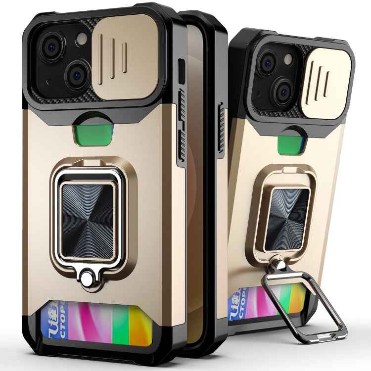 Sliding Camera Cover Design PC + TPU Shockproof Case with Ring Holder & Card Slot, For iPhone 13 mini, For iPhone 13, For iPhone 13 Pro, For iPhone XS / X, For iPhone XR, For iPhone 11 Pro