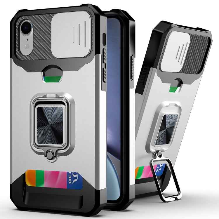 Sliding Camera Cover Design PC + TPU Shockproof Case with Ring Holder & Card Slot, For iPhone 13 mini, For iPhone 13, For iPhone 13 Pro, For iPhone XS / X, For iPhone XR, For iPhone 11 Pro