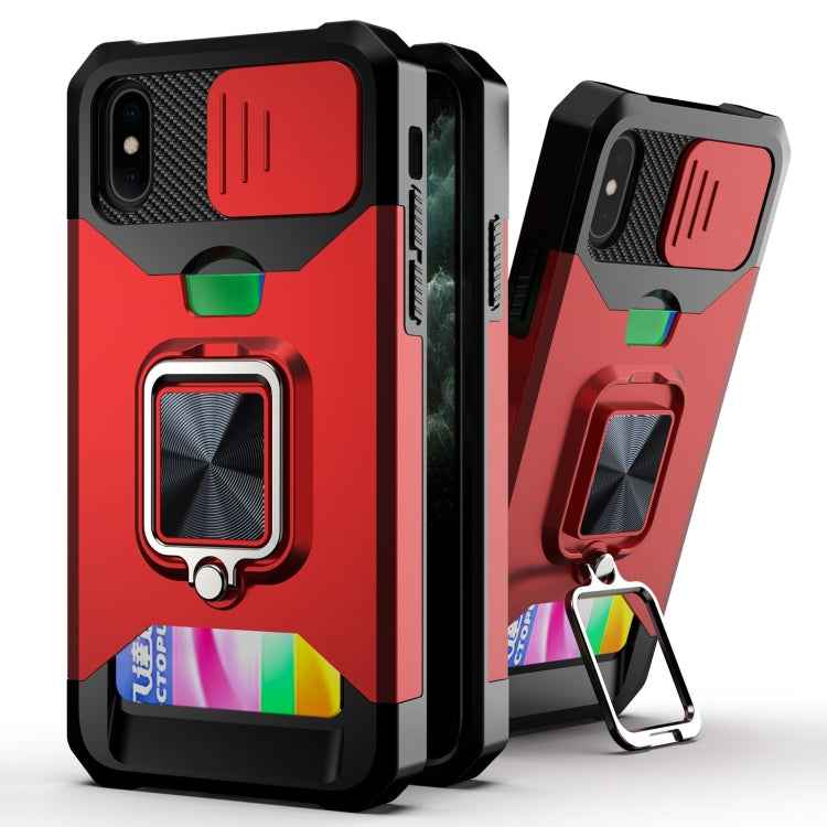 Sliding Camera Cover Design PC + TPU Shockproof Case with Ring Holder & Card Slot, For iPhone 11 Pro Max, For iPhone 12 / 12 Pro, For iPhone 12 Pro Max, For iPhone 13 Pro Max, For iPhone 11, For iPhone XS Max