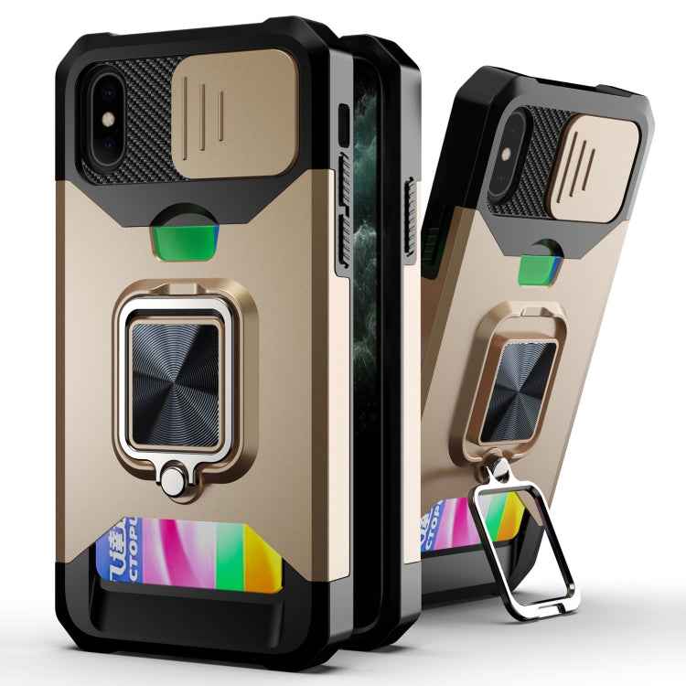 Sliding Camera Cover Design PC + TPU Shockproof Case with Ring Holder & Card Slot, For iPhone 11 Pro Max, For iPhone 12 / 12 Pro, For iPhone 12 Pro Max, For iPhone 13 Pro Max, For iPhone 11, For iPhone XS Max