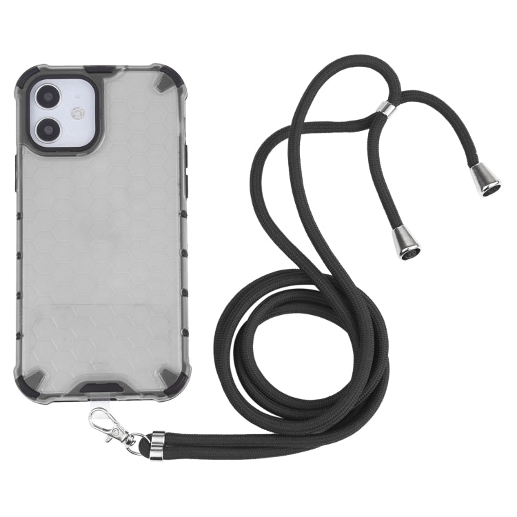 Shockproof Honeycomb PC + TPU Case with Neck Lanyard, For iPhone 12 mini, For iPhone 12 / 12 Pro, For iPhone 12 Pro Max, For iPhone 11, For iPhone 11 Pro, For iPhone 11 Pro Max