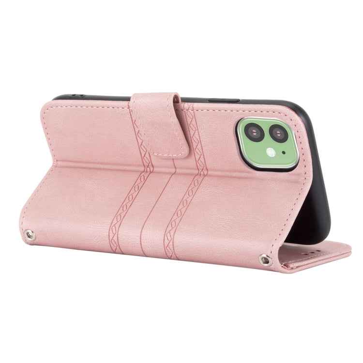 Embossed Striped Magnetic Buckle PU + TPU Horizontal Flip Leather Case with Holder & Card Slot & Wallet & Photo Frame & Sling, For iPhone 11 Pro Max, For iPhone XS / X, For iPhone XS Max, For iPhone XR, For iPhone 8 / 7 / 6                             ...