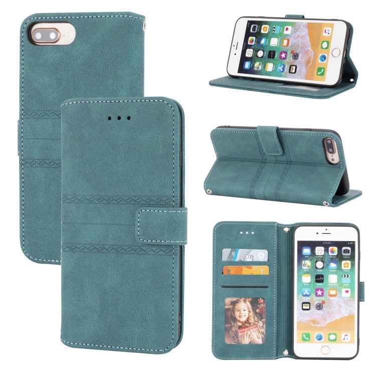 Embossed Striped Magnetic Buckle PU + TPU Horizontal Flip Leather Case with Holder & Card Slot & Wallet & Photo Frame & Sling, For iPhone 11 Pro Max, For iPhone XS / X, For iPhone XS Max, For iPhone XR, For iPhone 8 / 7 / 6                             ...