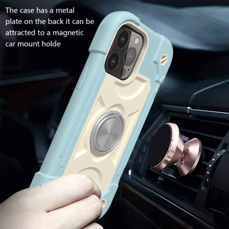 Shockproof Silicone + PC Protective Case with Dual-Ring Holder, For iPhone 13 mini, For iPhone 13, For iPhone 13 Pro, For iPhone 13 Pro Max