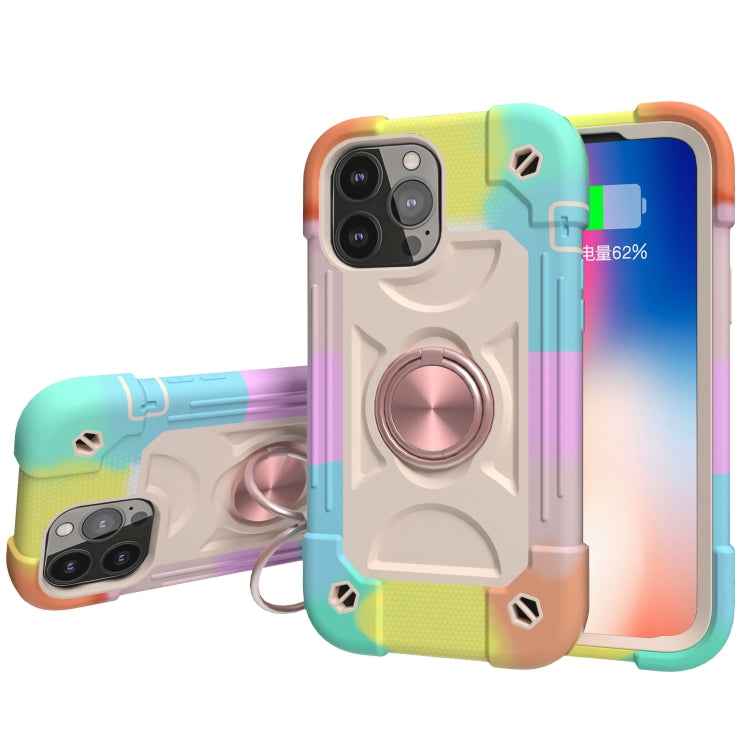 Shockproof Silicone + PC Protective Case with Dual-Ring Holder, For iPhone 13 mini, For iPhone 13, For iPhone 13 Pro, For iPhone 13 Pro Max