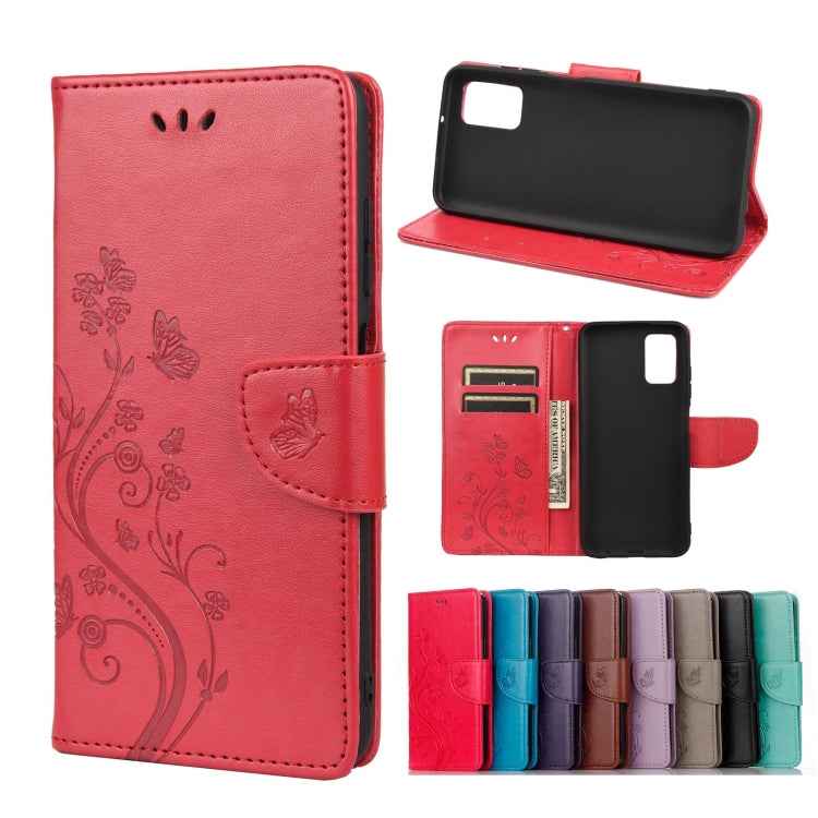 Butterfly Flower Pattern Horizontal Flip Leather Case with Holder & Card Slots & Wallet, For Samsung Galaxy A03s 164mm, For iPhone 13 mini, For iPhone 13, For iPhone 13 Pro, For iPhone 13 Pro Max