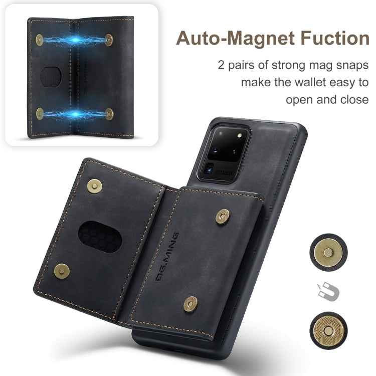DG.MING M2 Series 3-Fold Multi Card Bag Back Cover Shockproof Case with Wallet & Holder Function, For Samsung Galaxy S20 Ultra, For Samsung Galaxy S20+