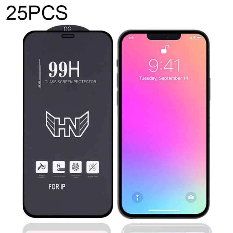 For iPhone 17e / 16e / 13 / 13 Pro 25pcs High Aluminum Large Arc Full Screen Tempered Glass Film, For iPhone 13 mini (25 PCS), For iPhone 17e / 16e / 13 / 13 Pro  (25pcs), For iPhone 13 Pro Max (25pcs)