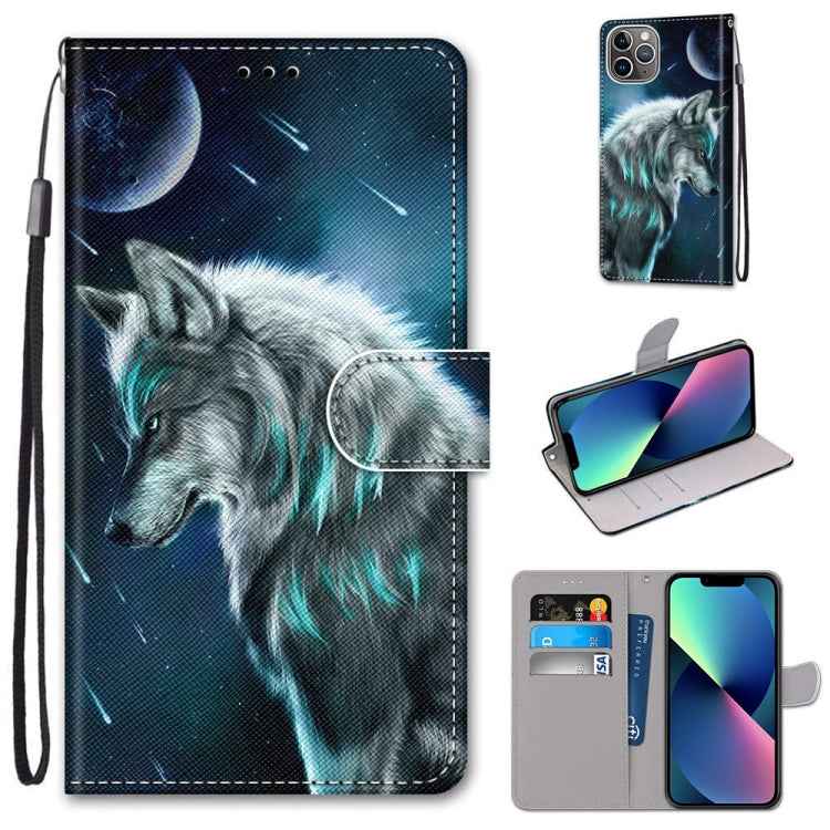 Coloured Drawing Cross Texture Horizontal Flip PU Leather Case with Holder & Card Slots & Wallet & Lanyard, For iPhone 13 mini, For iPhone 13