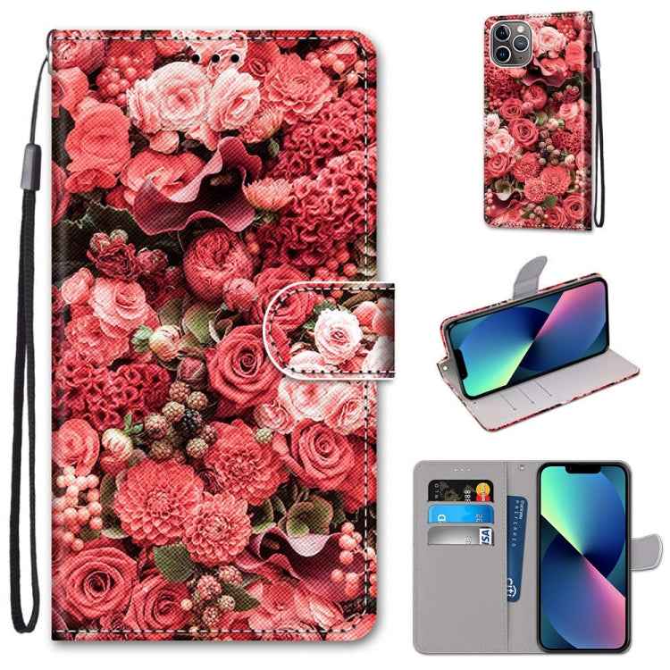 Coloured Drawing Cross Texture Horizontal Flip PU Leather Case with Holder & Card Slots & Wallet & Lanyard, For iPhone 13 mini, For iPhone 13