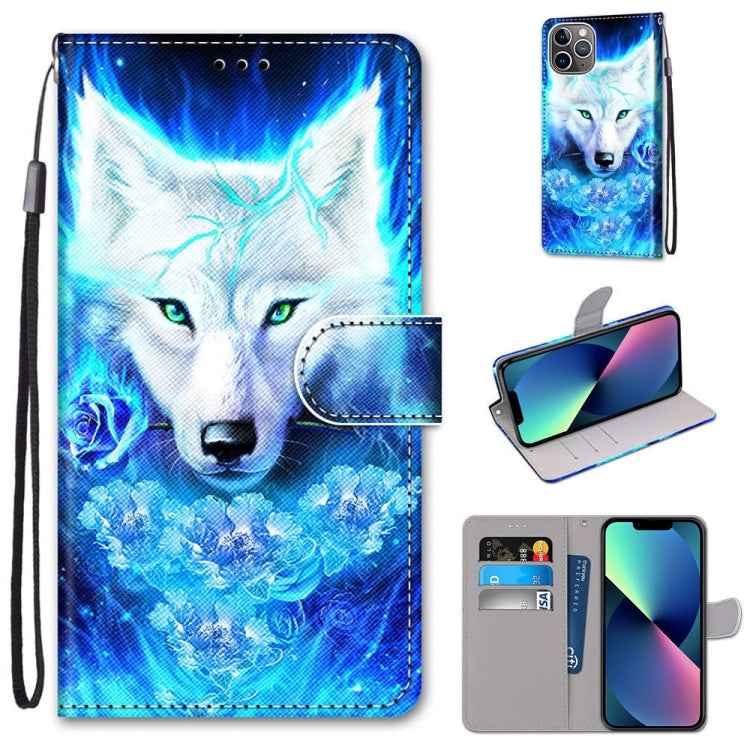 Coloured Drawing Cross Texture Horizontal Flip PU Leather Case with Holder & Card Slots & Wallet & Lanyard, For iPhone 13 mini, For iPhone 13