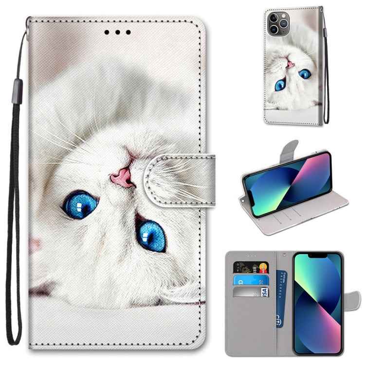 Coloured Drawing Cross Texture Horizontal Flip PU Leather Case with Holder & Card Slots & Wallet & Lanyard, For iPhone 13 mini, For iPhone 13
