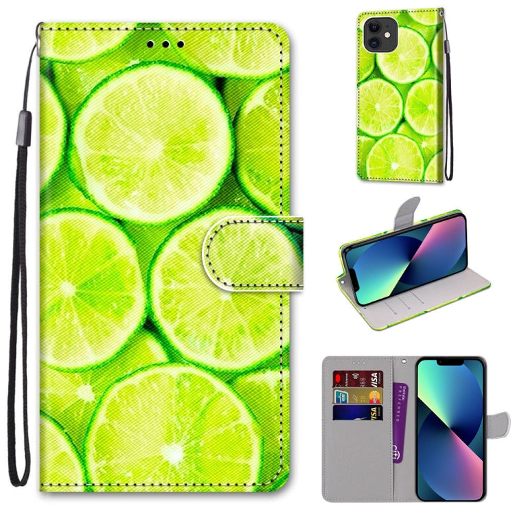 Coloured Drawing Cross Texture Horizontal Flip PU Leather Case with Holder & Card Slots & Wallet & Lanyard, For iPhone 13 mini, For iPhone 13