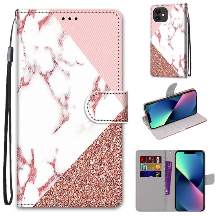 Coloured Drawing Cross Texture Horizontal Flip PU Leather Case with Holder & Card Slots & Wallet & Lanyard, For iPhone 13 mini, For iPhone 13