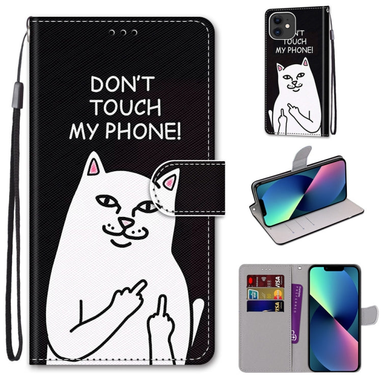 Coloured Drawing Cross Texture Horizontal Flip PU Leather Case with Holder & Card Slots & Wallet & Lanyard, For iPhone 13 mini, For iPhone 13