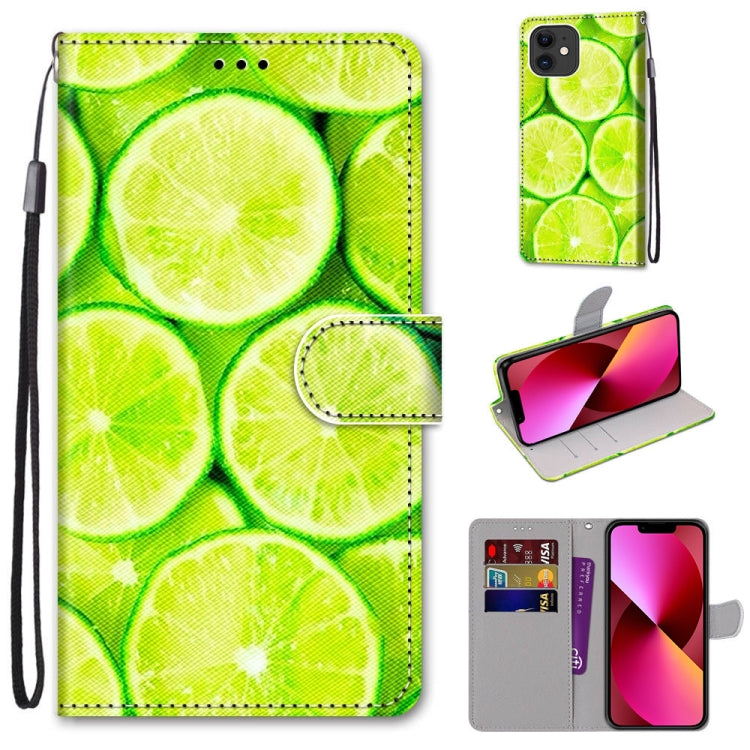 Coloured Drawing Cross Texture Horizontal Flip PU Leather Case with Holder & Card Slots & Wallet & Lanyard, For iPhone 13 mini, For iPhone 13