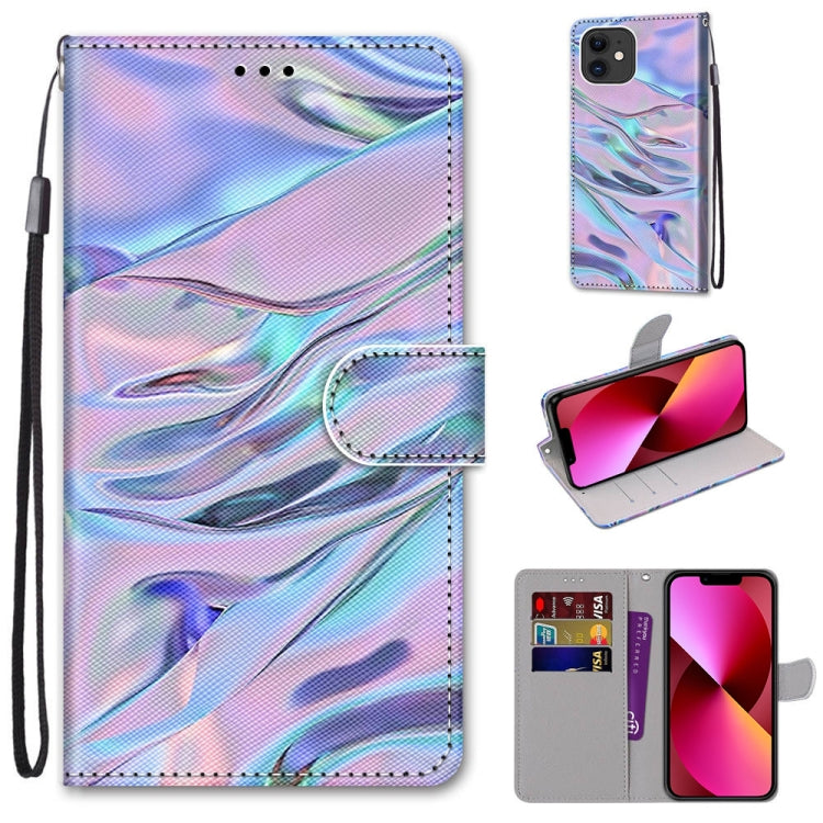 Coloured Drawing Cross Texture Horizontal Flip PU Leather Case with Holder & Card Slots & Wallet & Lanyard, For iPhone 13 mini, For iPhone 13
