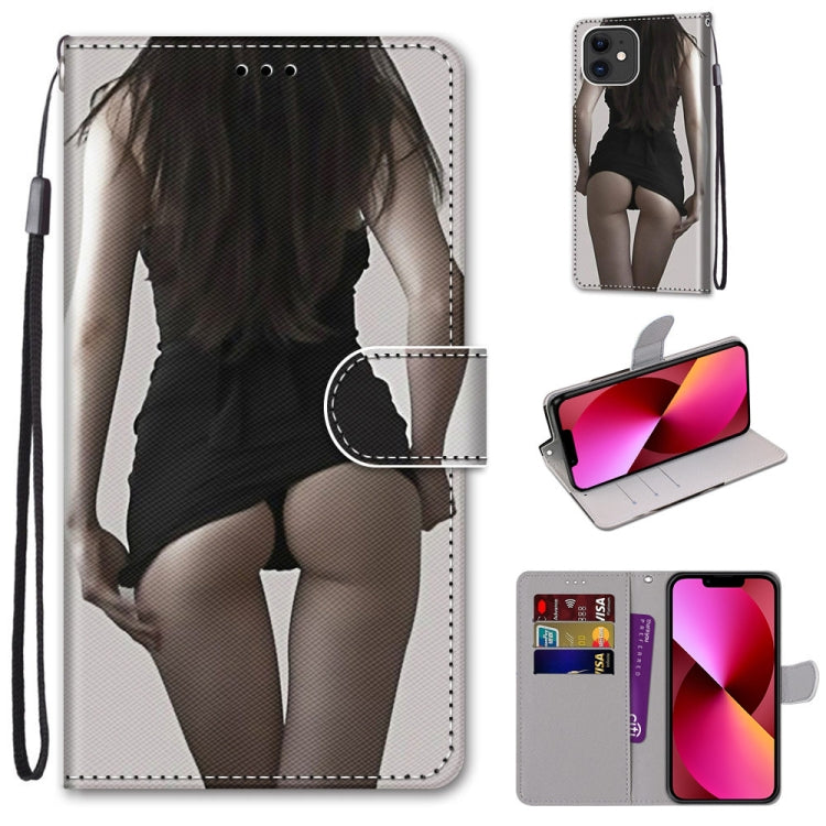Coloured Drawing Cross Texture Horizontal Flip PU Leather Case with Holder & Card Slots & Wallet & Lanyard, For iPhone 13 mini, For iPhone 13
