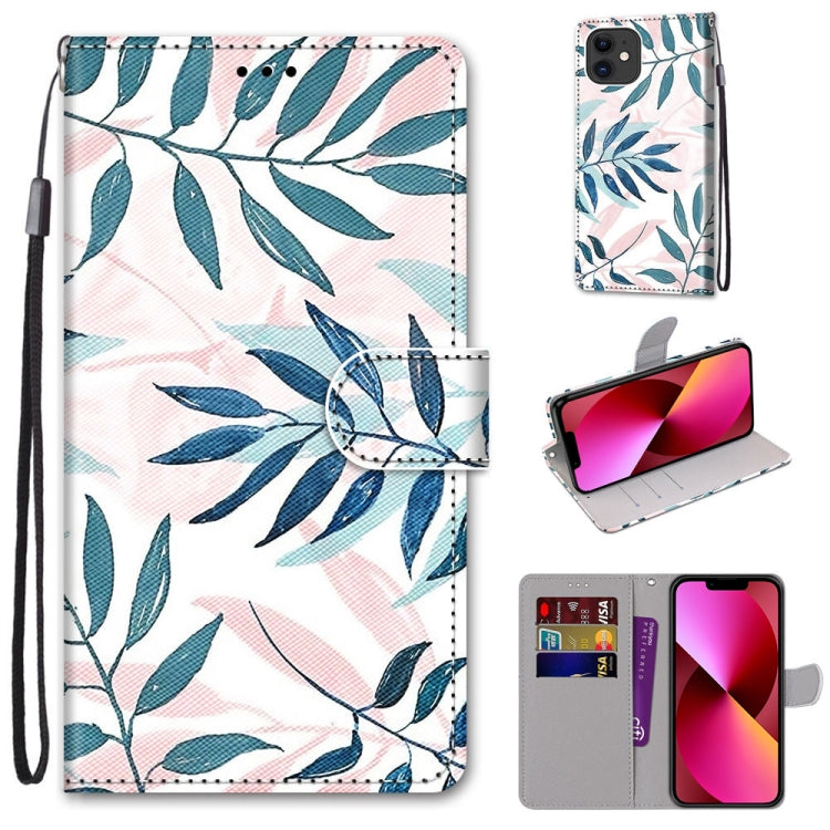 Coloured Drawing Cross Texture Horizontal Flip PU Leather Case with Holder & Card Slots & Wallet & Lanyard, For iPhone 13 mini, For iPhone 13
