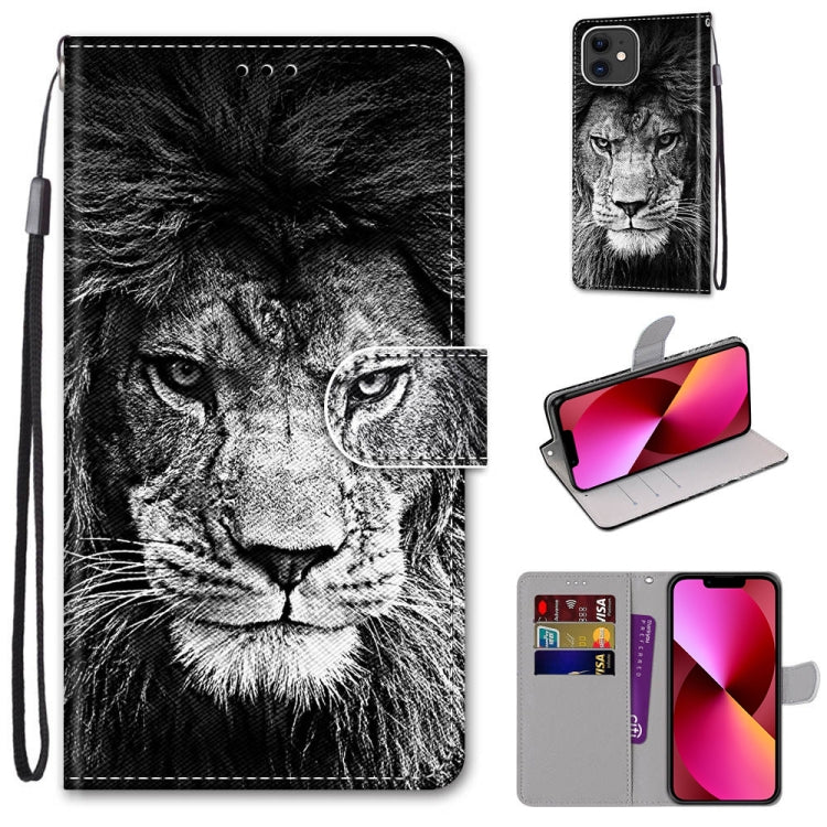 Coloured Drawing Cross Texture Horizontal Flip PU Leather Case with Holder & Card Slots & Wallet & Lanyard, For iPhone 13 mini, For iPhone 13