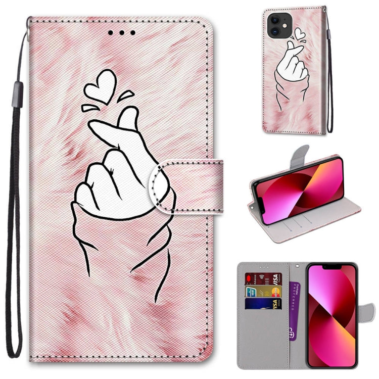 Coloured Drawing Cross Texture Horizontal Flip PU Leather Case with Holder & Card Slots & Wallet & Lanyard, For iPhone 13 mini, For iPhone 13