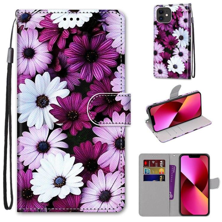 Coloured Drawing Cross Texture Horizontal Flip PU Leather Case with Holder & Card Slots & Wallet & Lanyard, For iPhone 13 mini, For iPhone 13
