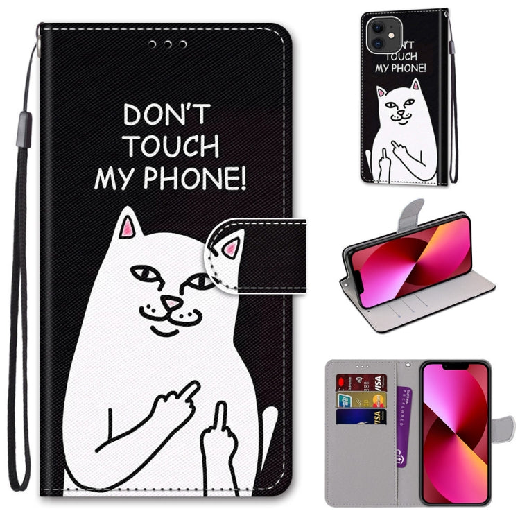 Coloured Drawing Cross Texture Horizontal Flip PU Leather Case with Holder & Card Slots & Wallet & Lanyard, For iPhone 13 mini, For iPhone 13