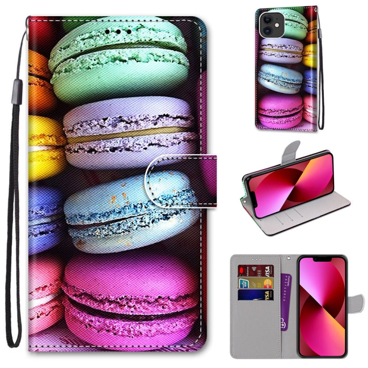 Coloured Drawing Cross Texture Horizontal Flip PU Leather Case with Holder & Card Slots & Wallet & Lanyard, For iPhone 13 mini, For iPhone 13
