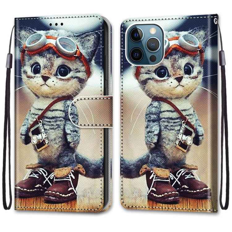 Coloured Drawing Cross Texture Horizontal Flip PU Leather Case with Holder & Card Slots & Wallet & Lanyard, For iPhone 13 Pro, For iPhone 13 Pro Max