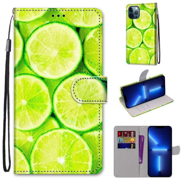 Coloured Drawing Cross Texture Horizontal Flip PU Leather Case with Holder & Card Slots & Wallet & Lanyard, For iPhone 13 Pro, For iPhone 13 Pro Max